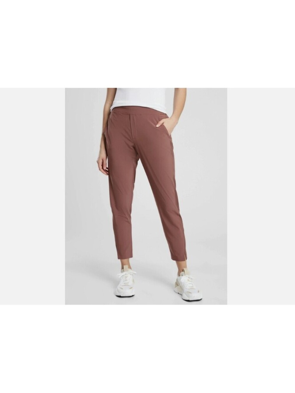 Athleta Brooklyn Mid Rise Ankle Pants Womens Size 4 Hearth Rose Stretch Travel